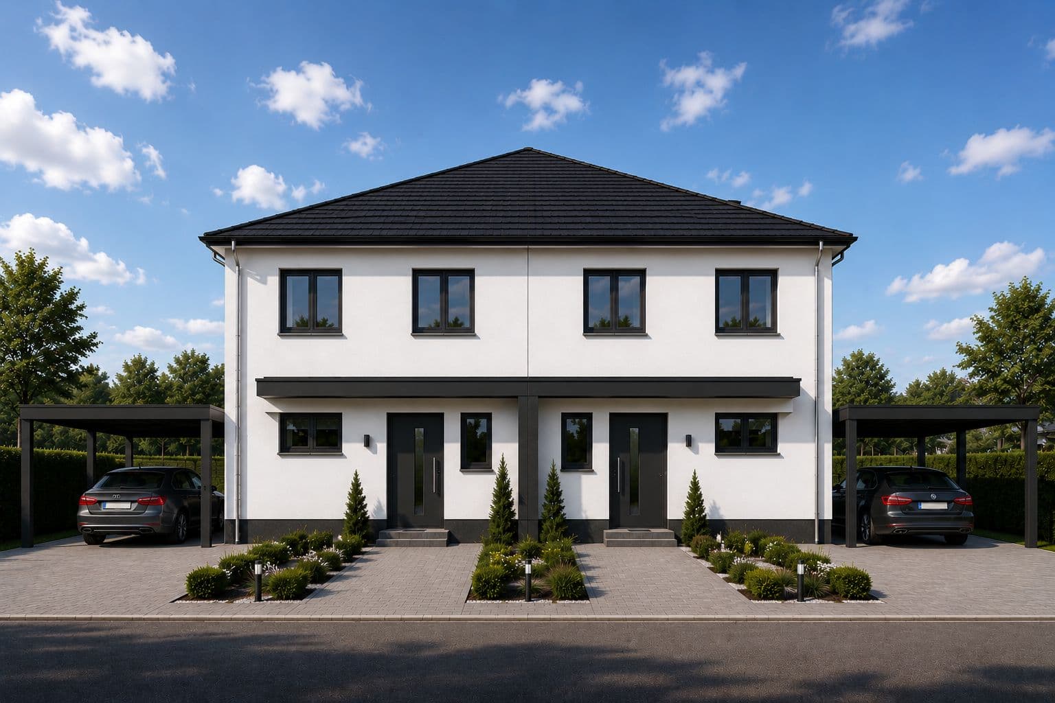 Modernes Doppelhaus in Delbrück-Sudhagen – Visualisierung