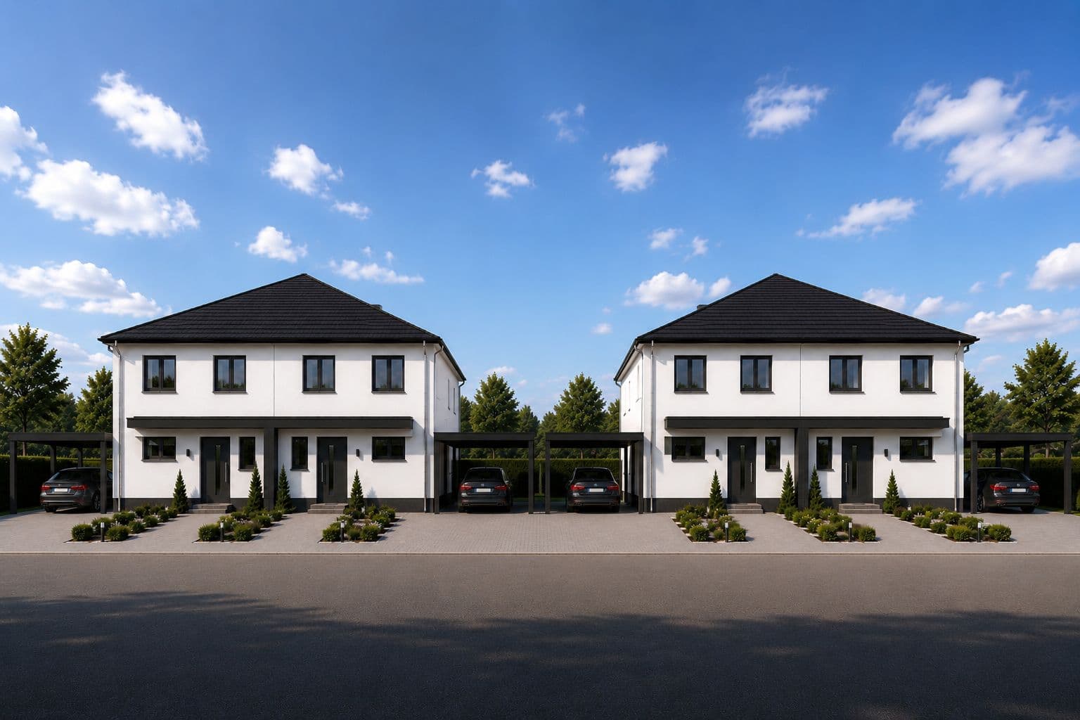 Zwei Doppelhäuser in Hövelhof – Visualisierung